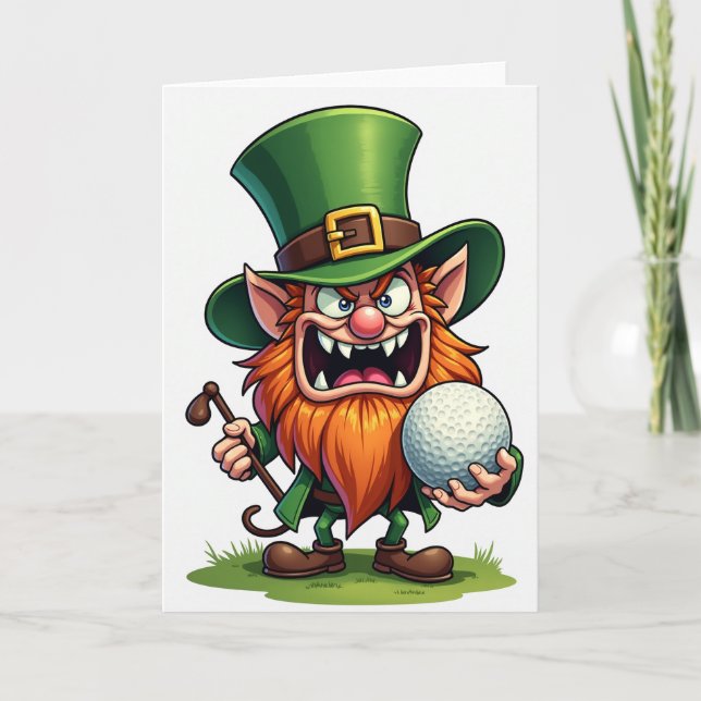 Carte de golf amusante avec lutin (Devant)