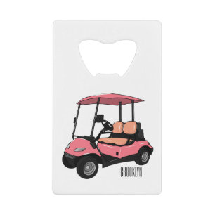 Carte de golf / dessin animé en voiturette de golf