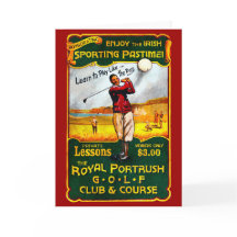 Carte de golf irlandaise vintage