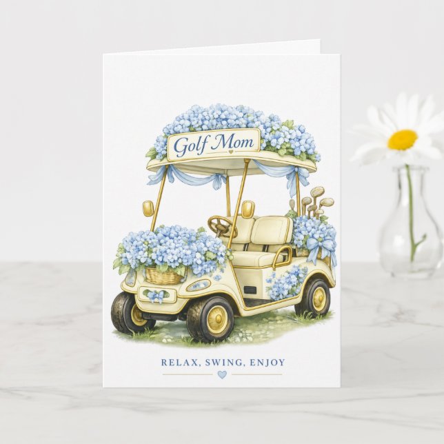 Carte de Golf Mom Hydrangea Fleurs Golf Cart (Petite plante)