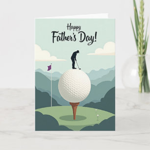 Carte de golf pour la fête des pères pittoresque