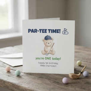 Carte de golf pour le 1er anniversaire de Teddy Be