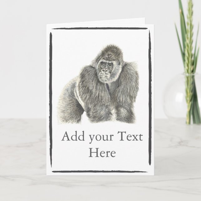 Carte de gorille Silverback personnalisable  (Devant)