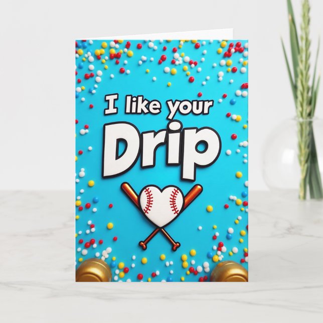 Carte de goutte d'amour de baseball (Devant)
