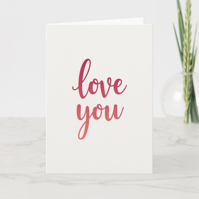 Carte de gradient Simple Love You (Devant)
