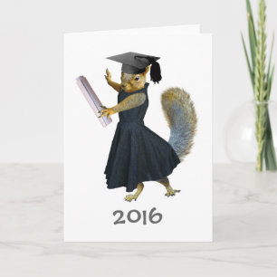 Carte de graduation 2016 pour les écureuils filles