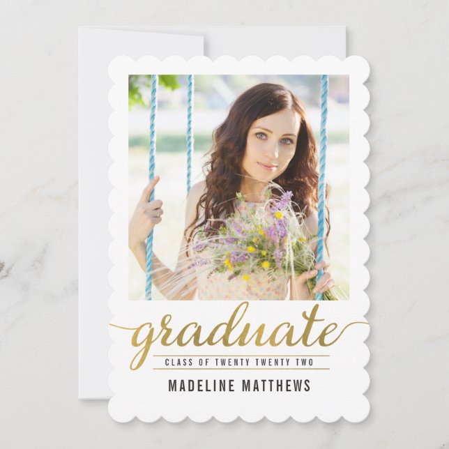 Carte de graduation de couleur modifiable Graceful (Devant)