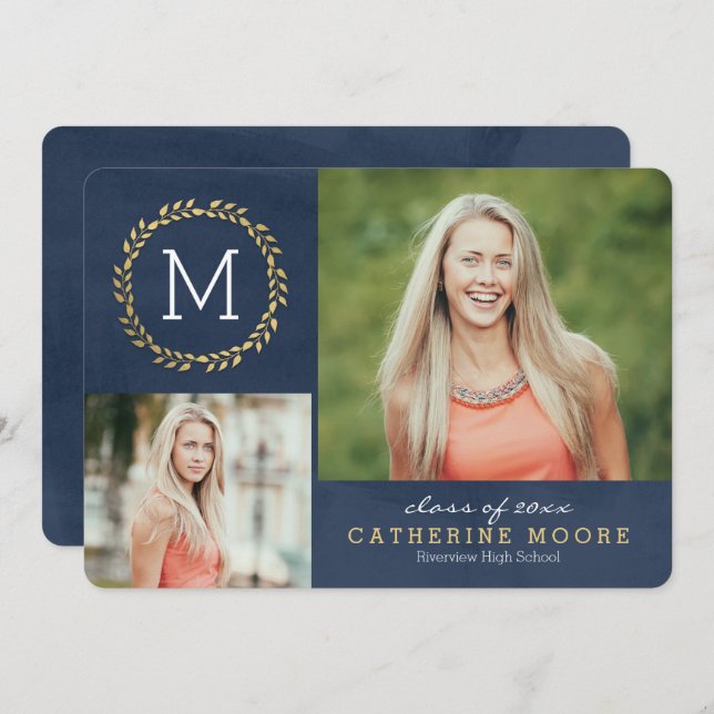 Carte de graduation de la couleur de première anné (Devant / Derrière)