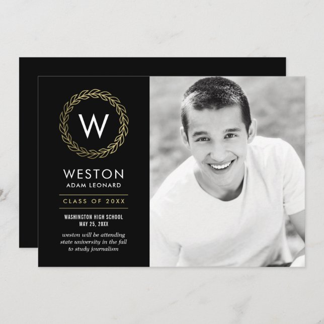 Carte de graduation de la couronne classique de co (Devant / Derrière)