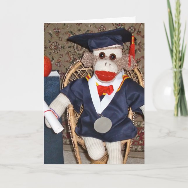 Carte de graduation de Sock Monkey (Devant)