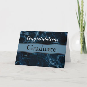 Carte de graduation en marbre bleu contemporain
