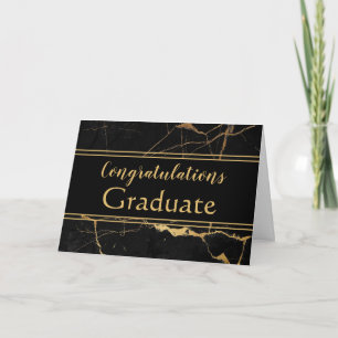 Carte de graduation en marbre d'or contemporain