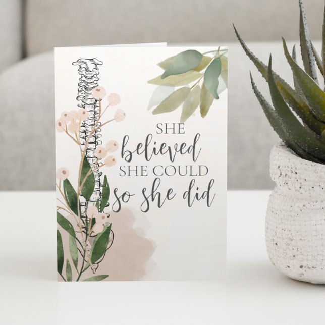 Carte de graduation florale de la colonne vertébra (Créateur téléchargé)