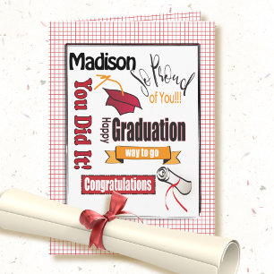 Carte de graduation moderne pour personnaliser