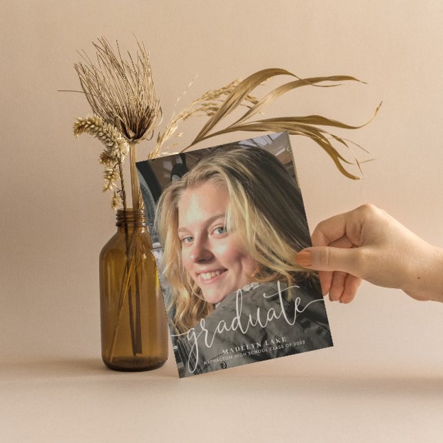 Carte de graduation photo verticale (Créateur téléchargé)