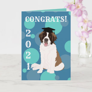 Carte de graduation Saint Bernard personnalisable