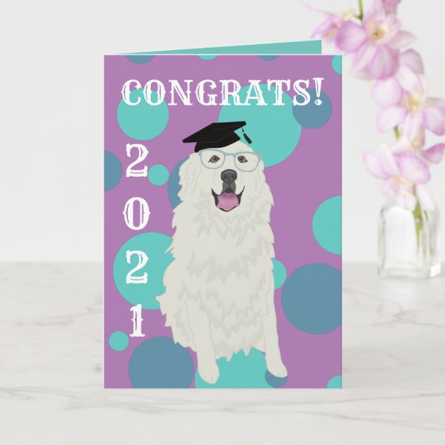 Carte de graduation sur mesure Great Pyrenees (Orchidée)