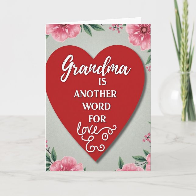 Carte de grand-mère d'amour floral sincère (Devant)