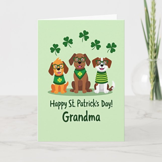 Carte de grand-mère pour la Saint-Patrick avec des (Devant)