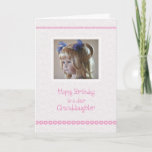 Carte de Granddaughter<br><div class="desc">Send birthday wishes to a special granddaughter featuring à innocent face of a sweet little girl with pigtails in her hair and borders of pink hearts !</div>