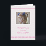 Carte de Granddaughter<br><div class="desc">Send birthday wishes to a special granddaughter featuring à innocent face of a sweet little girl with pigtails in her hair and borders of pink hearts !</div>