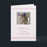 Carte de Granddaughter<br><div class="desc">Send birthday wishes to a special granddaughter featuring à innocent face of a sweet little girl with pigtails in her hair and borders of pink hearts !</div>
