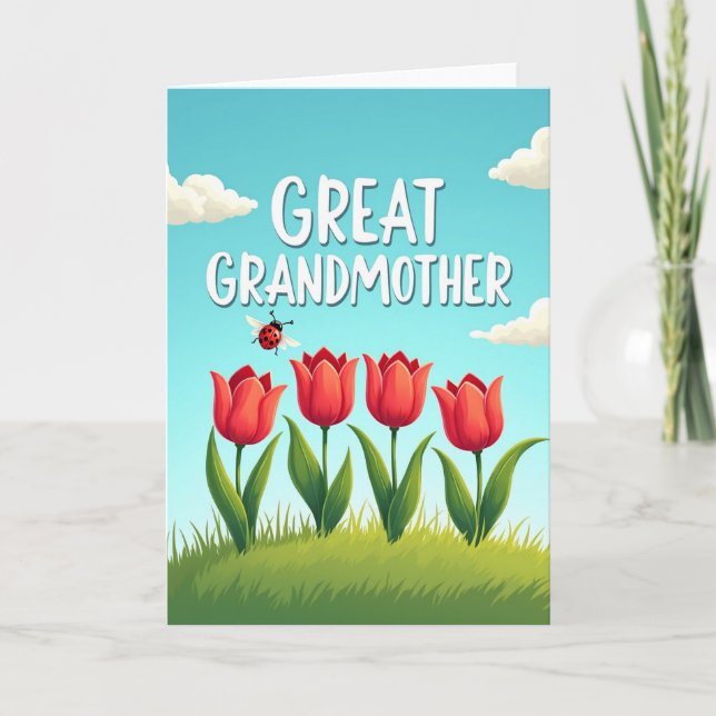 Carte de Grande-Mère Tulipe adorée (Devant)