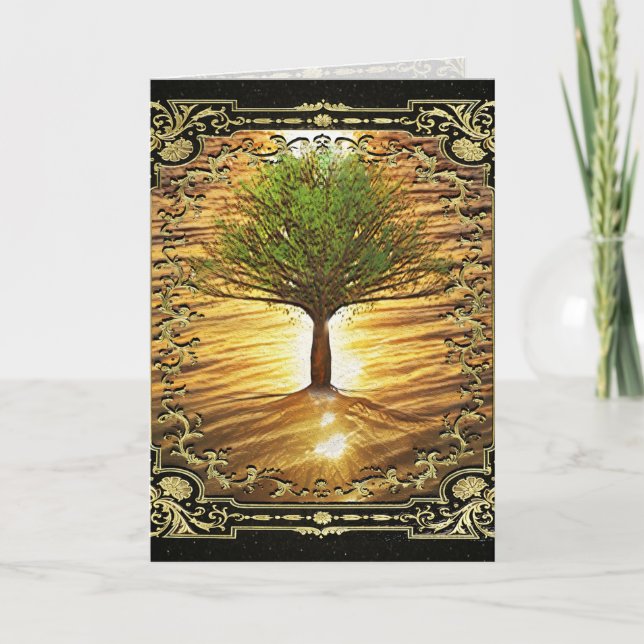 Carte de graphisme de l'arbre de vie doré (Devant)
