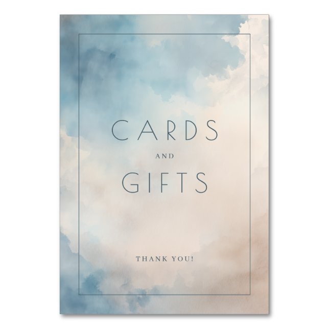 Carte de gratitude aquarelle bleu calme (Par défaut)