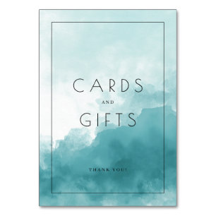 Carte de gratitude aquarelle bleu calme