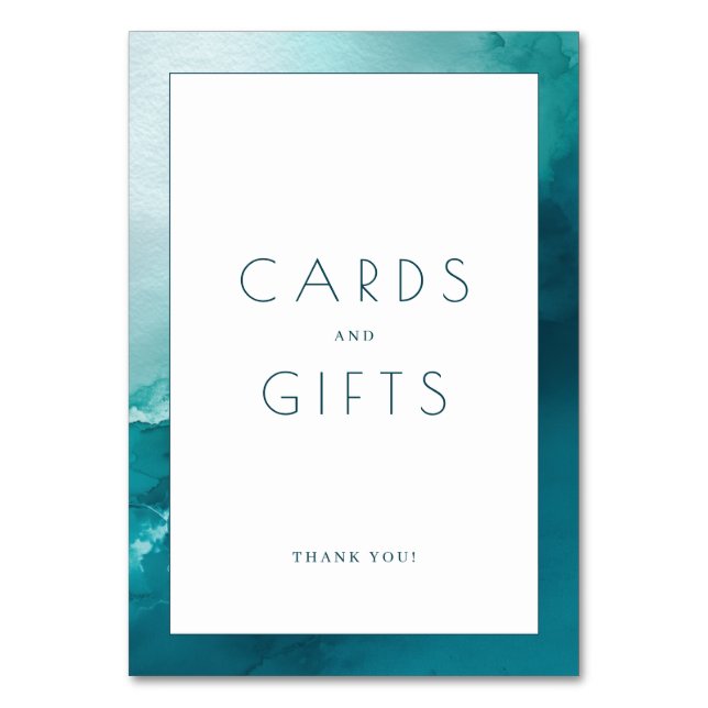 Carte de gratitude aquarelle sarcelle calme (Par défaut)