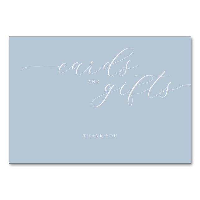 Carte de Gratitude Minimaliste Bleu Sérénité (Devant)