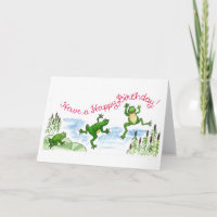 Carte de grenouilles de joyeux anniversaire