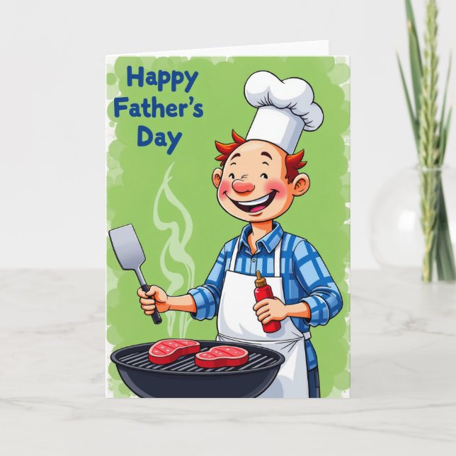Carte de grillade pour la fête des pères chefs (Devant)