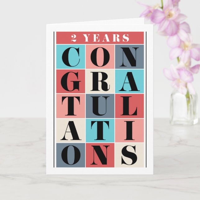 Carte de grille de félicitations du 2e anniversair (Orchidée)
