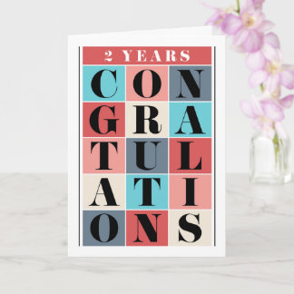 Carte de grille de félicitations du 2e anniversair