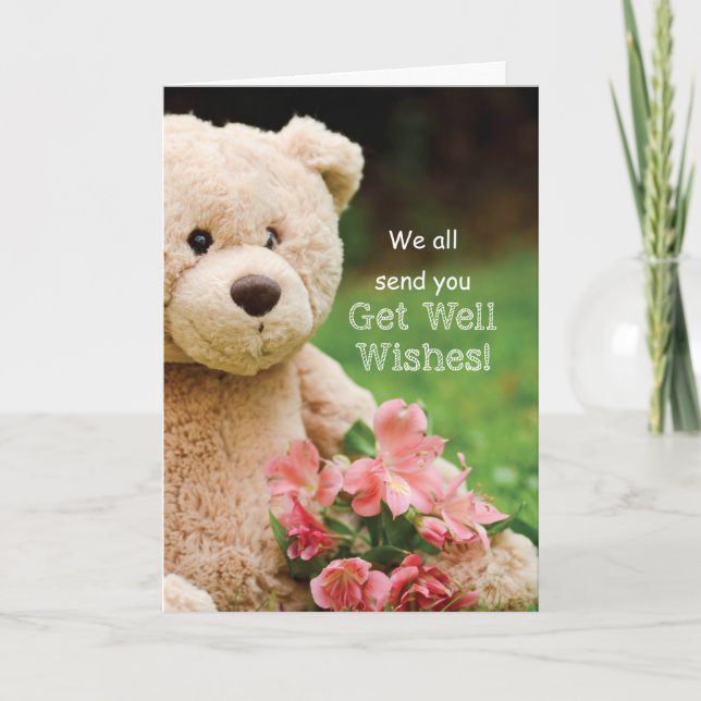 Carte De Groupe, Obtenez Bien Portable, Fleurs D'Ours Te (Devant)