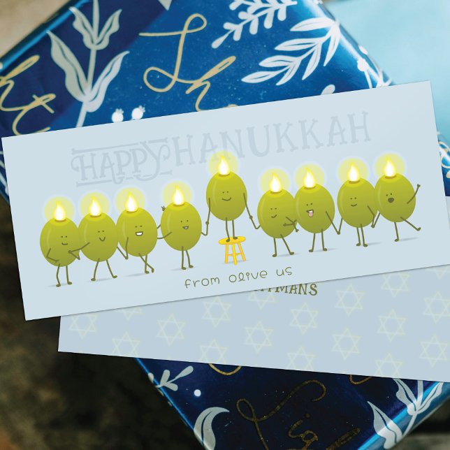 Carte de groupe Olives de la Menorah de Hanukkah | (Créateur téléchargé)