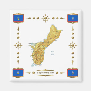 Carte de Guam + indicateur Magnet
