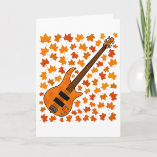 Carte de Guitare Basse Automne Musicien Bassiste