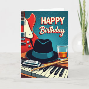 Carte de guitare musicale joyeuse