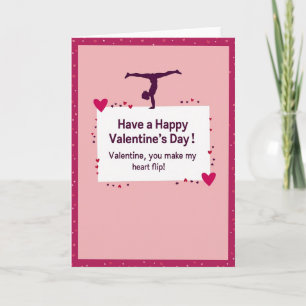 Carte de gymnastique pour la Saint-Valentin