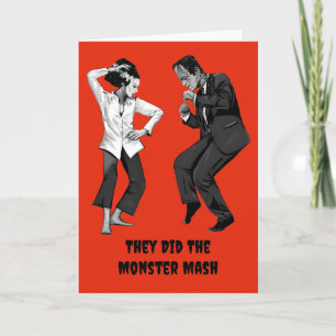 Carte de Halloween avec Frankenstein dansant