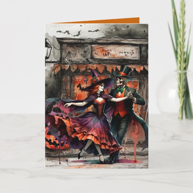 Carte de Halloween "Dance Up Witches" (Devant)