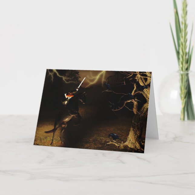 Carte de Halloween de cavalier sans tête (Devant)