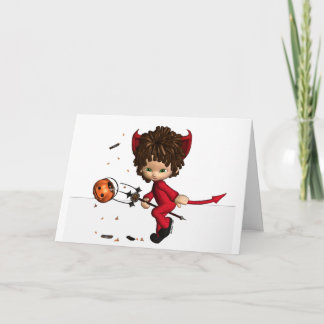 Carte de Halloween de diable de Lil