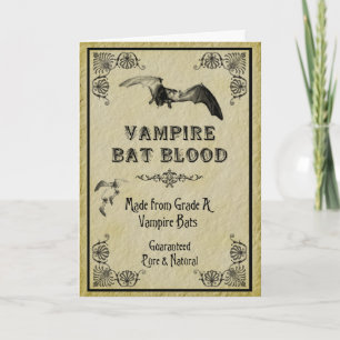 Carte de Halloween de sang de batte de vampire