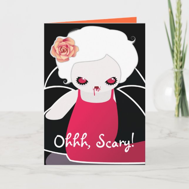 Carte de Halloween de vampire pour des enfants - (Devant)