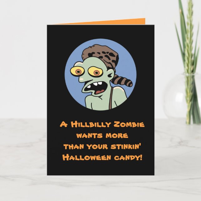 Carte de Halloween de zombi de montagnard (Devant)