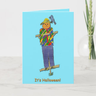 Carte de Halloween d'épouvantail